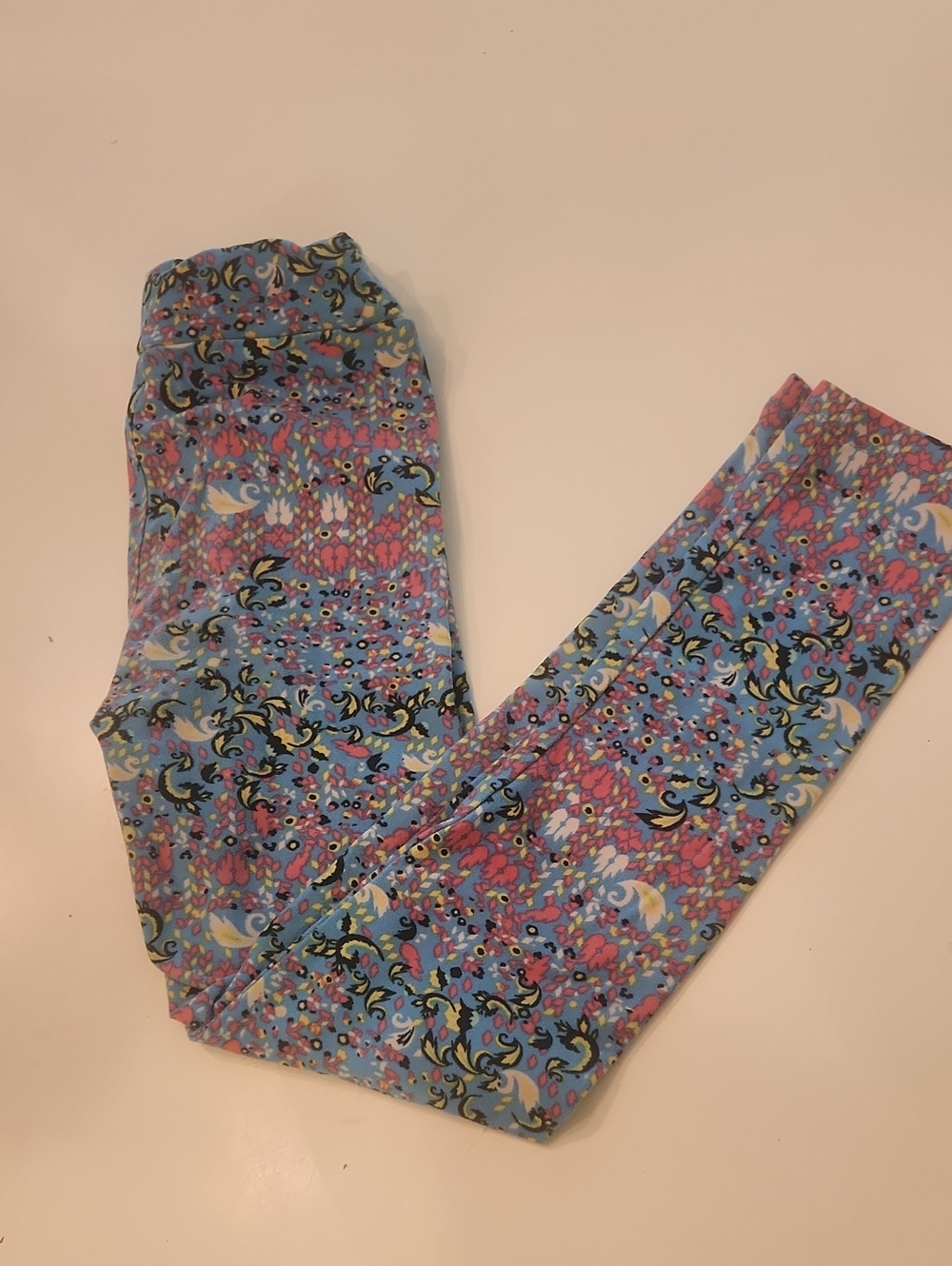Lularoe Blue Pink Print Leggings Large/Extra Large